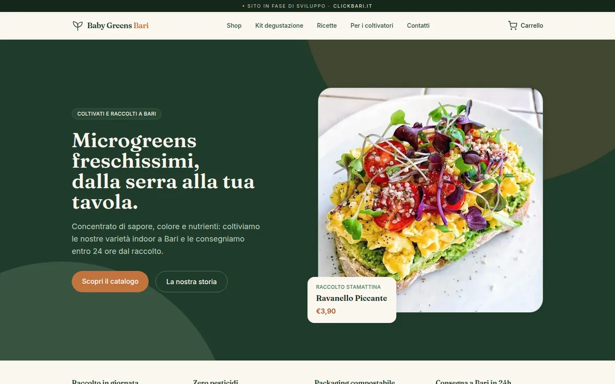 E-commerce Baby Greens Bari